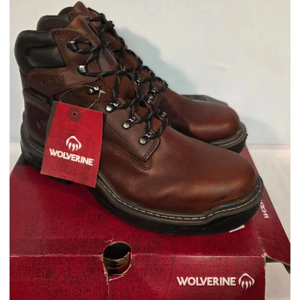 Wolverine Raider Durashock Flex Work Boots Brown Leather Size 11.5 M W211128 New
